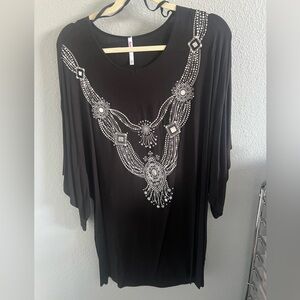 Black and silver dress L